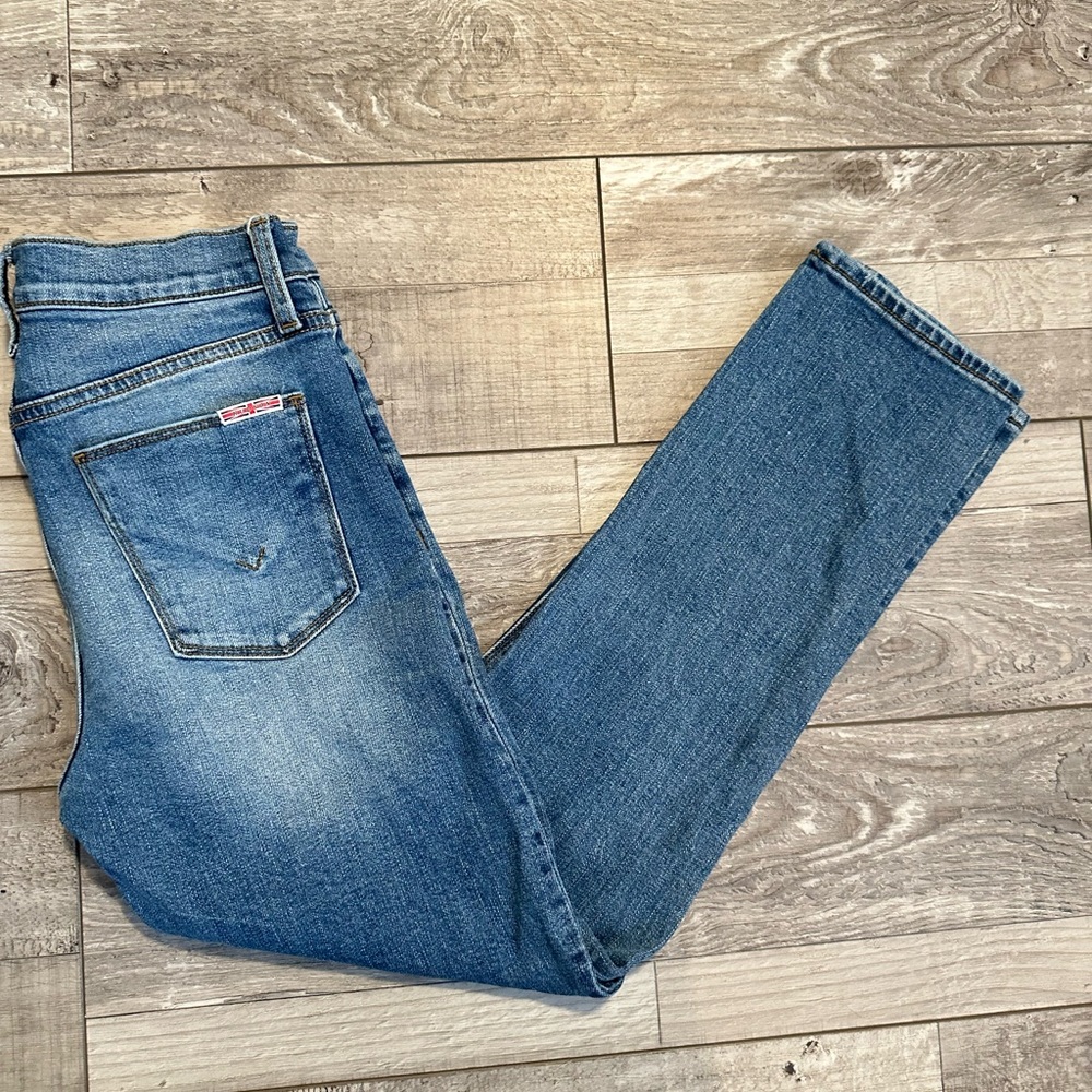 Hudson Jeans Mid Rise Straight Leg Ankle Distressed Jeans Size 26 99% Cotton